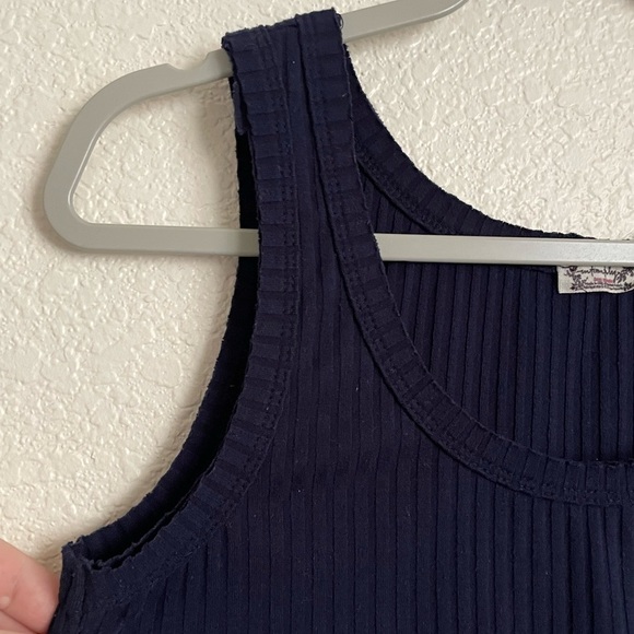 Free People FP Intimately Raw Edge Tank Top L Dark Navy - Picture 5 of 9